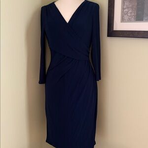 Lauren Ralph Lauren Navy Long Sleeve Sheath Dress